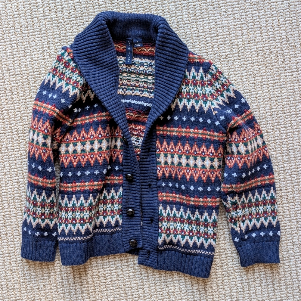 Fair Isle Shawl Neck Cardigan